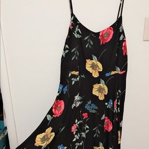 Midi Black Flowery Fit-Flare Dress 👗
